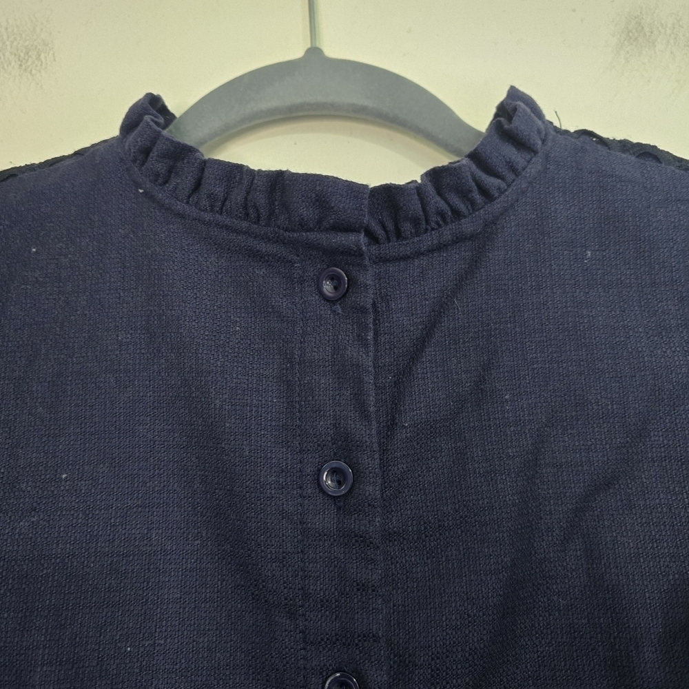 Moon River Blue Ruffled Crop Top - Picture 7 of 9